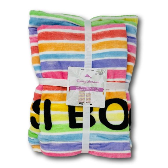 Tommy Bahama Pool Beach Towel Set Adult and Kids Boss Mama and Mini Boss - Picture 2 of 3